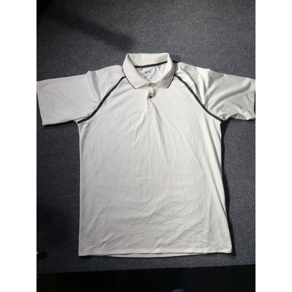 Adidas Golf Puremotion Coolmax Polo Shirt Mens Large White Black Z88393 938008